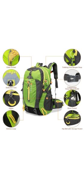 Waterproof Climbing Backpack Rucksack 40L Outdoor Sports Bag Travel Backpack Camping Hiking Backpack Women Trekking Bag For Men