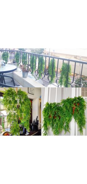 Artificial Plant Vines Wall Hanging Rattan Leaves Branches Outdoor Garden Home Decoration Plastic Fake Silk Leaf Green Plant Ivy