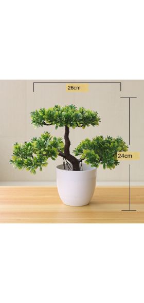 Artificial Plants Potted Bonsai Green Small Tree Plants Fake Flowers Potted Ornaments for Home Garden Decor Party Hotel Decor