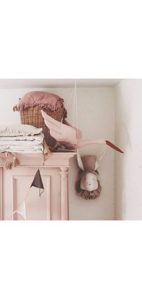 Cotton Line Wall Hanging Swan Plush Stuffed Doll Nursery Room Pendant Home Bedroom Kids Room Decoration Hanging Ornament