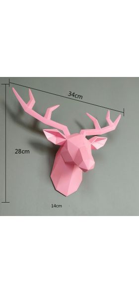 Home Decoration Accessories,3D Deer Head,Statue,Sculpture,Wall Decor,Animal Figurine Miniature,Modern,Living Room,Decorative Art