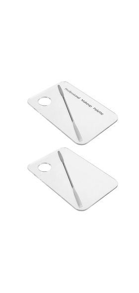 1 set Acrylic Transparent Makeup Palette Polish Gel Watercolor Oil Painting Mixer with Spatula Nail Art Salon Maicure Tools