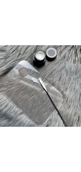 1 set Acrylic Transparent Makeup Palette Polish Gel Watercolor Oil Painting Mixer with Spatula Nail Art Salon Maicure Tools