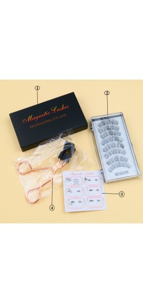 2 Pairs 3D Natural Magnetic Eyelashes ,With 5 Magnetic Lashes Handmade Reusable Magnetic False Eyelashes Support Drop Shipping