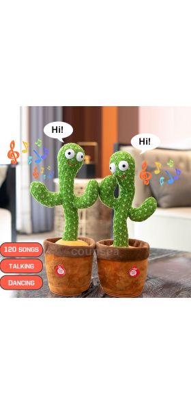 120 Song Dancing Cactus Plush Stuffed talking Plushie Doll Speak Talk Sound Record Repeat Dancer Toys for Girl Children Baby boy