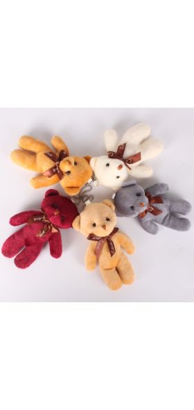 12Pcs/Lot 12cm 20 Colors Bear Plush Toys Mini Teddy Bear Dolls Small Gift for Party Wedding Present Pendant Cute Teddy Doll