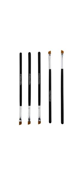 5Pcs Professional Black Eyebrow Inclined Flat Angled Brush Makeup Tool Wooden Pole Eyeliner Eyeshadow Eye Brow Women Cosmetic