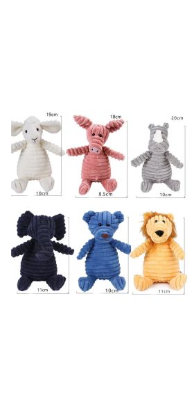Corduroy Pet Puppy Chew Squeaky Plush Sound Animal Toy Dog Molar Bite Resistant Cleaning Teeth Dog Toy Squeaking Pets Accessorie