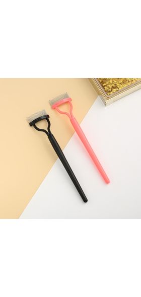 New Black Pink Eyelash Curler Metal Eyelash Brush Comb Portable Lash Separator Foldable Mascara Curl Beauty Makeup Cosmetic Tool