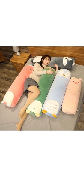 Cartoon Animal Dinosaur Pig Bunny Teddy Bear Husky Duck Plush Toys Stuffed Soft Long Sleep Pillow Doll Cushion Kids Girls Gift