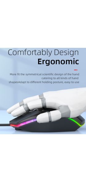 Mute Wired Gaming Mouse 1600 DPI Optical 6 Button USB Mouse With RGB BackLight Mute Mice For Desktop Laptop Computer Gamer Mouse