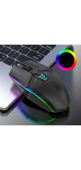 Mute Wired Gaming Mouse 1600 DPI Optical 6 Button USB Mouse With RGB BackLight Mute Mice For Desktop Laptop Computer Gamer Mouse