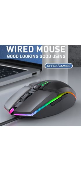 Mute Wired Gaming Mouse 1600 DPI Optical 6 Button USB Mouse With RGB BackLight Mute Mice For Desktop Laptop Computer Gamer Mouse