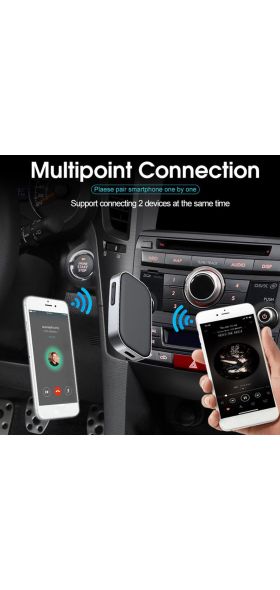 Bluetooth 5.0 Receiver for Car, Noise Cancelling Bluetooth AUX Adapter, Bluetooth Music Receiver for Home Stereo