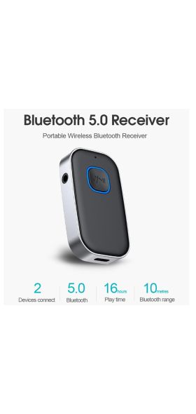 Bluetooth 5.0 Receiver for Car, Noise Cancelling Bluetooth AUX Adapter, Bluetooth Music Receiver for Home Stereo