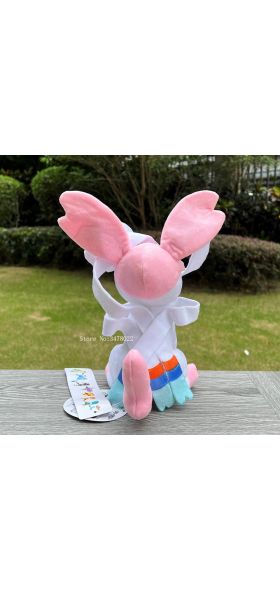 30cm New Pokemon Plush Toy Squat Sylveon Cuddly Cartoon Stuffed Animal Soft Doll Gift