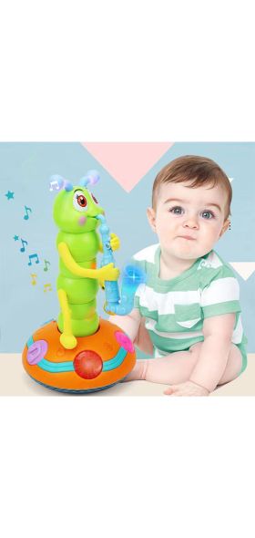 Interactive Musical Caterpillar Toy for Children | Singing, Lights, and Blowing Saxophone