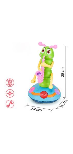 Interactive Musical Caterpillar Toy for Children | Singing, Lights, and Blowing Saxophone