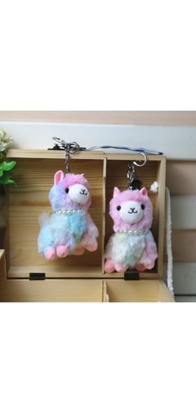 Cute Alpaca Small Pendant Doll Bamboo Charcoal Wool Plush Toy Bag Key Pendant Doll