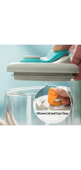 New Double Wall Insulated Milk Coffee Cup, Airtight Lid, Leak-Proof, Transparent Glass Handy Cup