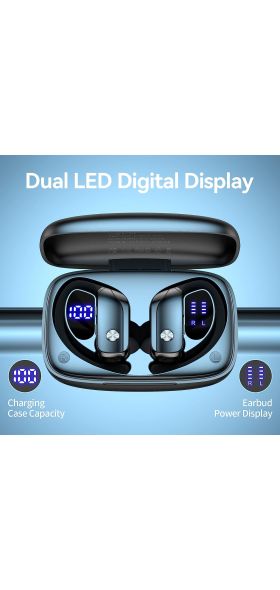 Wireless Earbuds Bluetooth Headphones 48hrs Play Back Sport Earphones with LED Display