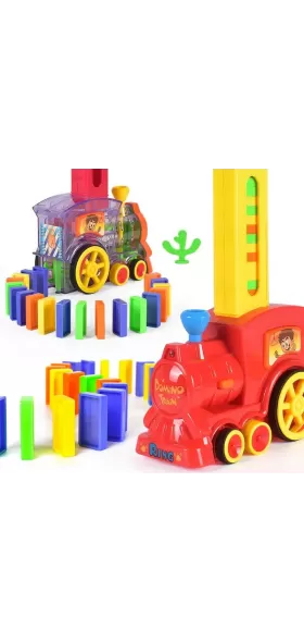 Kids Games Domino Train Toy ,Automatic Dominoes Train Set Toys with Sound & Light for ages 5-7,Creative Educational outdoor toys for kids