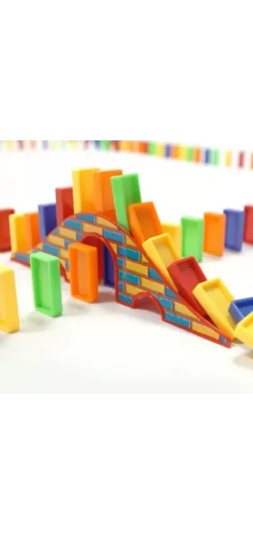 Kids Games Domino Train Toy ,Automatic Dominoes Train Set Toys with Sound & Light for ages 5-7,Creative Educational outdoor toys for kids