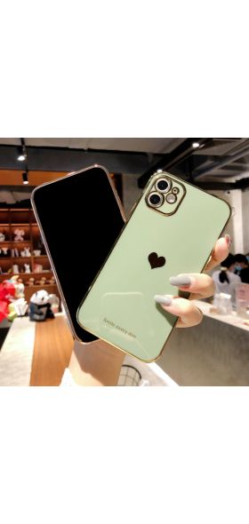 Electroplated love heart Phone Case For iPhone 12Pro 12 11 Pro Max XR XS X XS Max 7 8 Plus Shockproof Protective Back Cover capa
