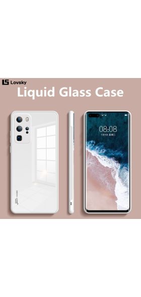 Luxury Liquid Tempered Glass Case For HuaWei P40Pro Plus P30Pro Mate 40 Pro Mate 30Pro Cover Hybrid Soft Frame Case Cover