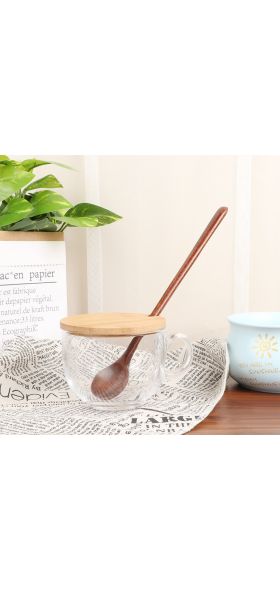 1pc Long Spoons Wooden Korean Style 10.9 inches 100% Natural Wood Long Handle Round Spoons for Soup Cooking Mixing Stirr