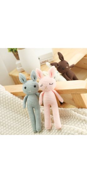 2020 new handmade crochet wool doll wool animal stuffed plush toy baby soothing baby baby sleeping doll