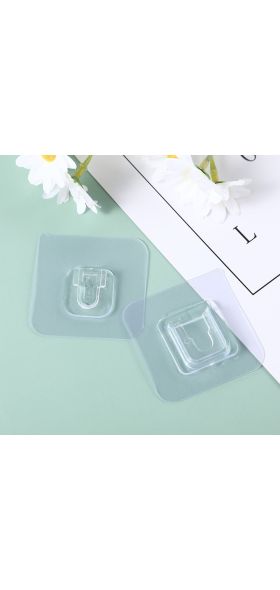 Double-Sided Adhesive Wall Hooks Hanger Strong Transparent Hooks Suction Cup Sucker Wall Storage Holder For Kitchen Bathroo