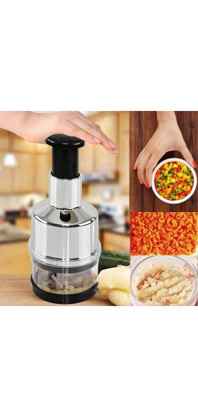 Food Chopper Vegetable Chopper and Slicer Dicer Manual Mini Hand Chopper Onion Garlic Mincer with Cover
