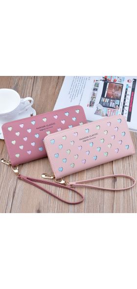 Hot New Fashion Women Wallets Long Zipper Large Capacity Mobile Phone Bag Love Color Hollowed Out Clutch Luxury Brand Coin Purse