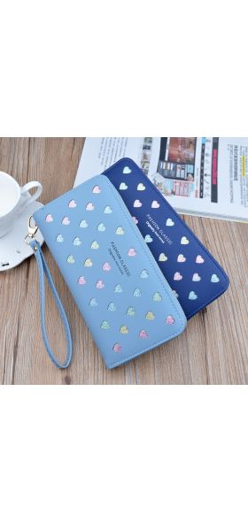 Hot New Fashion Women Wallets Long Zipper Large Capacity Mobile Phone Bag Love Color Hollowed Out Clutch Luxury Brand Coin Purse