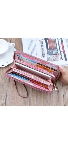 Hot New Fashion Women Wallets Long Zipper Large Capacity Mobile Phone Bag Love Color Hollowed Out Clutch Luxury Brand Coin Purse