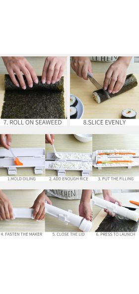 Meijuner Sushi Maker Roller Rice Mold Vegetable Meat Rolling Gadgets DIY Sushi Device Making Machine Kitchen Ware