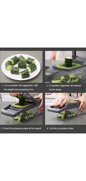 Multifunctional Vegetable Cutter Fruit Slicer Grater Shredders Drain Basket Slicers 8 In 1 Gadgets Kitchen Accessories