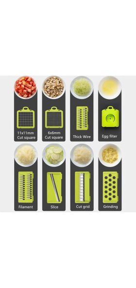 Multifunctional Vegetable Cutter Fruit Slicer Grater Shredders Drain Basket Slicers 8 In 1 Gadgets Kitchen Accessories