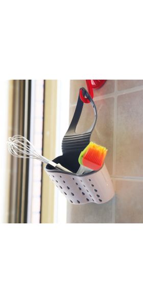 Portable Sink Shelf Soap Sponge Drain Rack Silicone Storage Basket Bag Faucet Holder Adjustable Holder Sink Kitchen Accessories