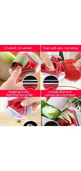 Rotatable 3 In 1 Kitchen Gadget Potato Cucumber Peeler Shredder Slicer Vegetable Fruit Chopper Grater Cutter Cocina Accessories