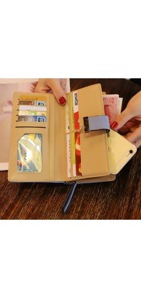 Women Wallet PU Leather Purse Female Long Wallet Gold Hollow Leaves Pouch Handbag For Women Coin Purse Card Holders Clutch