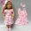 18inch american doll sequin pink lace dress with bow new born baby doll clothes out wear