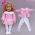 18inch american doll sequin pink lace dress with bow new born baby doll clothes out wear