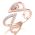 Beiver Rose Gold Color AAA+ Cubic Zircon CZ Cluster V Letter Open Size Finger Ring