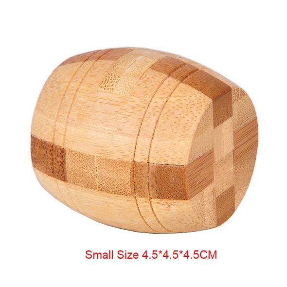 9PCS/SET Design IQ Brain Teaser Kong Ming Lock 3D Wooden Interlocking Burr Puzzles Game Toy Bamboo Small Size For Adults Kids