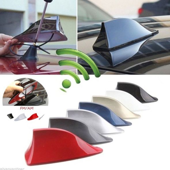 Universal Car Roof Shark Fin Decorative Aerial Antenna Cover Sticker Base Roof Carbon Fiber Style For BMW/Honda/Toyota