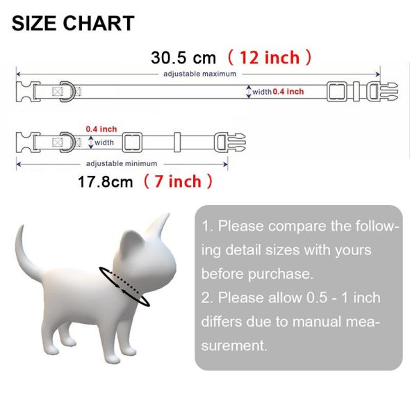 Nylon Collar Reflective Custom Personalized ID Free Engraving Cat Small Dog Cute Nylon Adjustable for Puppy Kittens Necklace