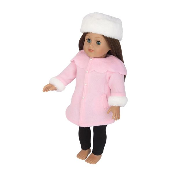 Pink Reborn Baby Dolls Clothes Winter Hat  Jacket Trousers Set Fit For 18 inch American Dolls And 43cm Baby Doll Girl Gift