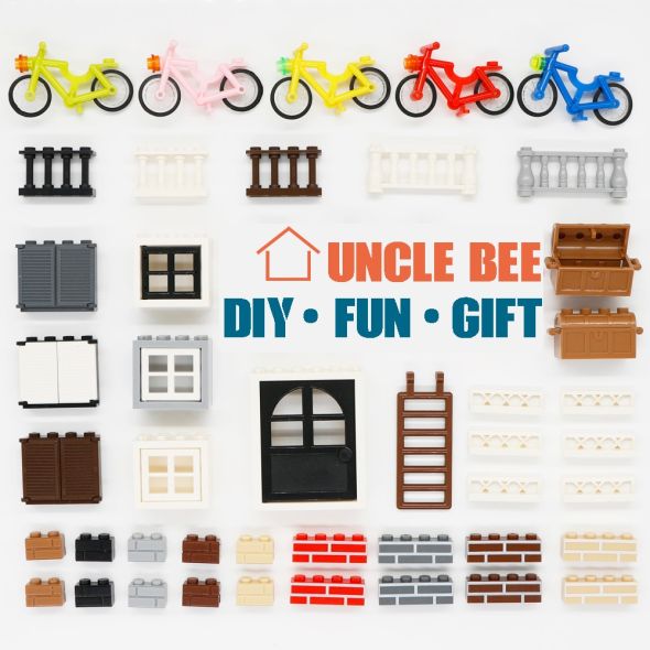 City House Fence Building Blocks Friends Figure Accessories Parts Door Window Compatible MOC Brick Educational Toys For Children